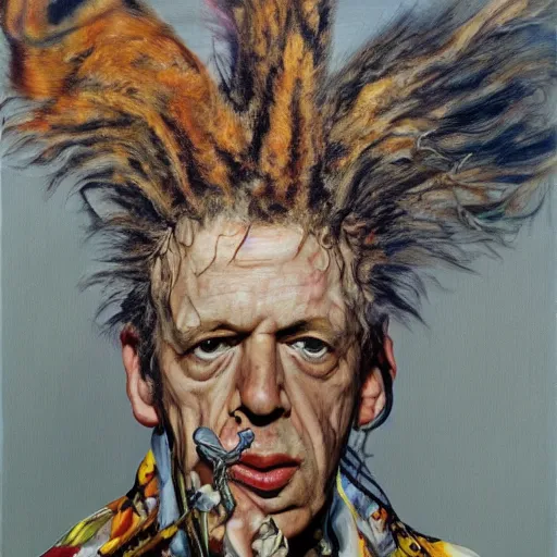 Image similar to high quality high detail painting by lucian freud, hd, buzz osborn portrait, king buzzo, melvins band