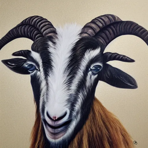 Prompt: goat, airbrush