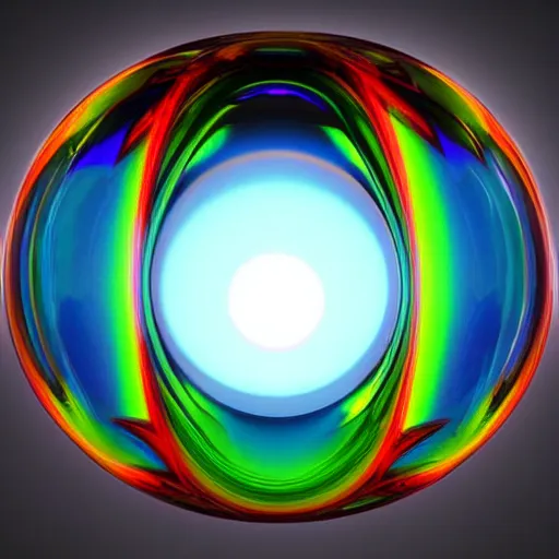 Prompt: abstract computer generated image of a glass crystal with a black orb inside of it, dystopian, a low poly render by gabriel dawe, surrealism, trending on polycount, generative art, low poly, rendered in cinema 4 d, terragen