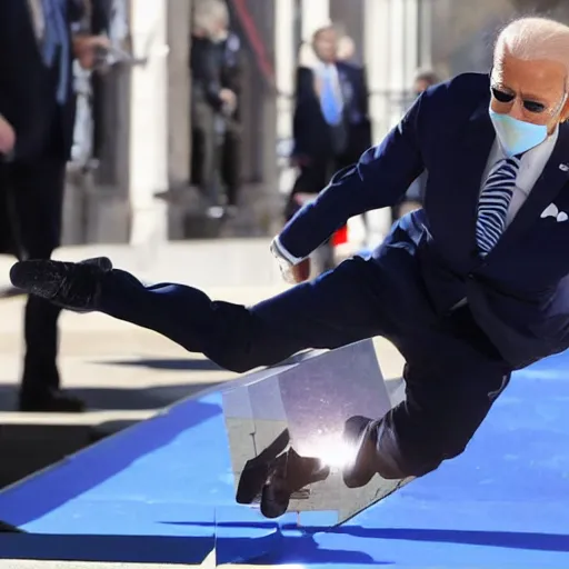 Image similar to joe biden falling again, panasonic photo