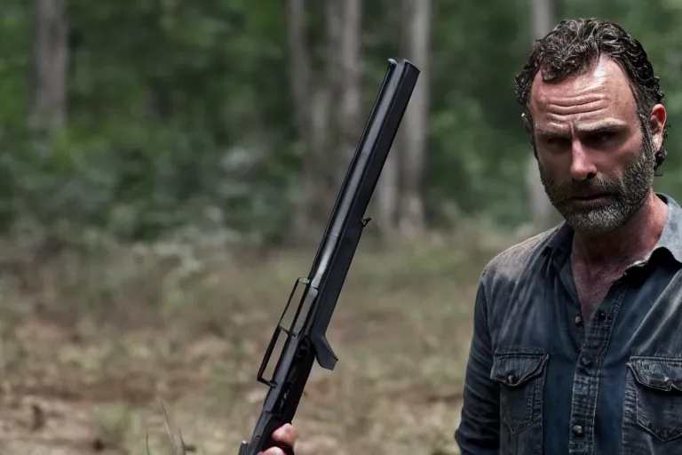 Prompt: The Walking Dead season 11 Rick grimes returns ultra realistic, 4K, movie still, UHD, sharp, cinematic