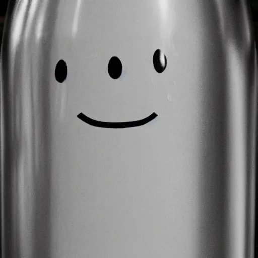 Image similar to anthropomorphized water bottle