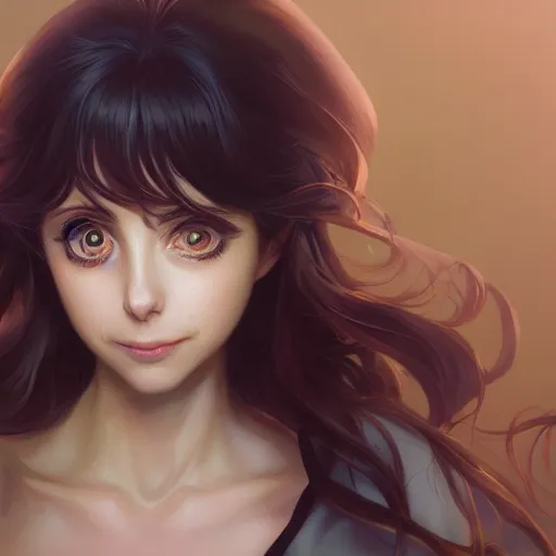 Image similar to anime portrait of Alison brie by Stanley Artgerm Lau, WLOP, Rossdraws, James Jean, Andrei Riabovitchev, Marc Simonetti, and Sakimichan, trending on artstation