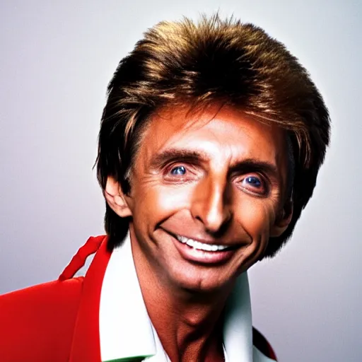 Image similar to a high quality photo of Barry Manilow as the quarterback of the Dallas cowboys