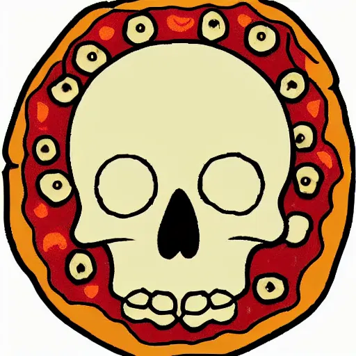 Image similar to pizza skull