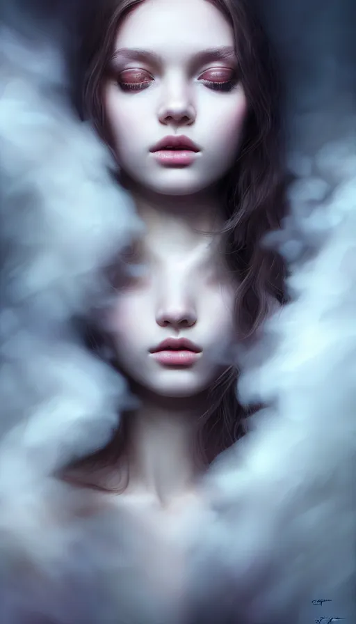 Prompt: inside a soul of a gorgeous young girl , searching for eternity, dark forest in the style of stefan kostic, realistic, sharp focus, 8k high definition, high fashion, vogue, insanely detailed, soft light, colorful smoke, intricate, elegant, art by stanley lau and artgerm, sigma 85mm art