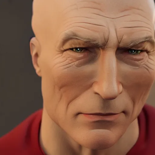 Prompt: a hyper real comic book style portait painting of captain picard with long blond hair, unreal 5, hyperrealistic, octane render, cosplay, rpg portrait, dynamic lighting