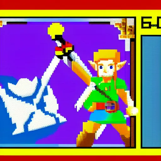 Zelda Link 5 Bead Sprite Pixel Art 8-bit Perler Handmade Legend of Zelda  NES