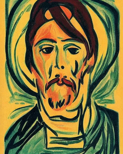 Image similar to God. Portrait by Ernst Kirchner.