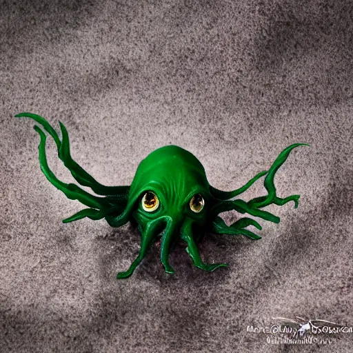 Image similar to baby cthulhu, macro photograph with shallow dof, adorable, freaky