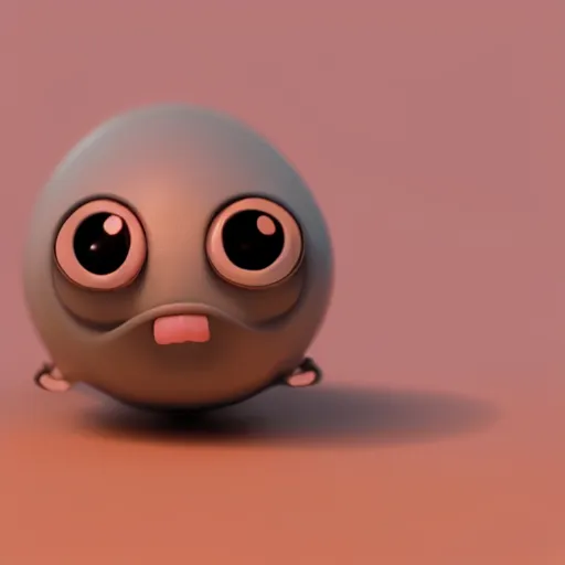 Image similar to photo of a comically tiny clay model of baby magma creature with a rocky body and large childlike eyes leans close to the camera, fish eye lens, 4 k, hyper realistic, hyper detailed face, octane render, comedic, cute