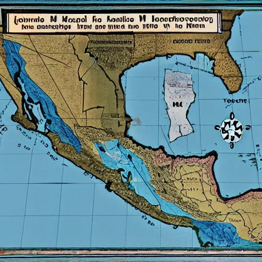 Prompt: map of mexico flooded n - 9