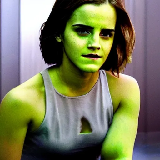 Prompt: Emma Watson as She Hulk