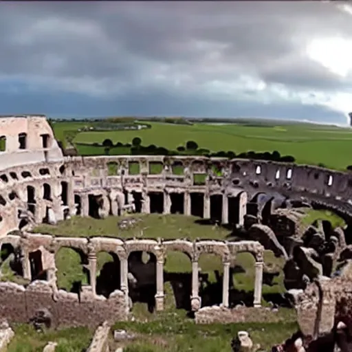 Prompt: gopro footage of the roman invasion of britain