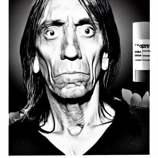 Image similar to iggy pop trapped inside a bottle