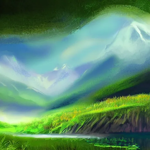 Prompt: A beautiful landscape, digital art