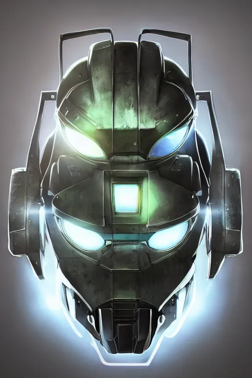 Image similar to robot ninja mask helmet halo master chief radiating a glowing aura global illumination ray tracing hdr fanart arstation by ian pesty and katarzyna da „ bek - chmiel