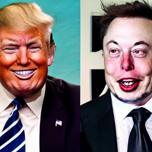 Image similar to a picture of donald trump and elon musk holding a baby