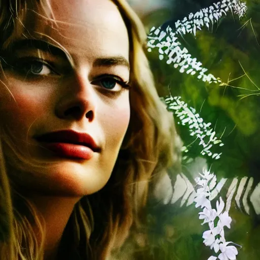 Prompt: margot robbie and nature, double exposure effect, highly detailed