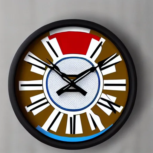 Image similar to a wall clock designed by Roy lichtenstein