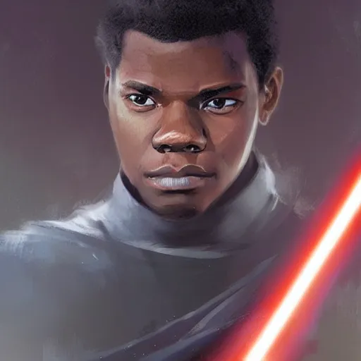 Prompt: scifi art by greg rutkowski, ben skywalker and a jedi that looks like john boyega, sparring with lightsabers at a jedi temple, star wars expanded universe, he is about 3 0 years old, highly detailed portrait, digital painting, artstation, concept art, smooth, sharp foccus ilustration, artstation hq