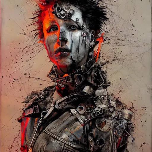 Prompt: mad max the road warrior by brendan mccarthywires cybernetic implants, steelpunk, abandoned steelworks, grime and grunge, in the style of adrian ghenie, esao andrews, jenny saville,, surrealism, dark art by james jean, takato yamamoto