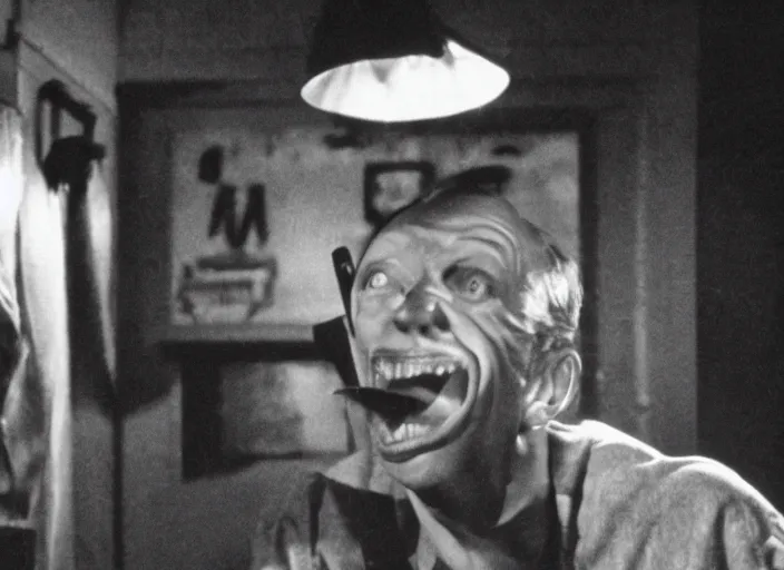 Prompt: film still of Don Knotts at night new Friday the 13th movie, 8k