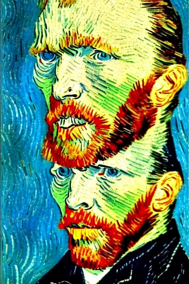 Prompt: wink, winking self - portrait of van gogh, wink and smile, happy vincent, one eye closed