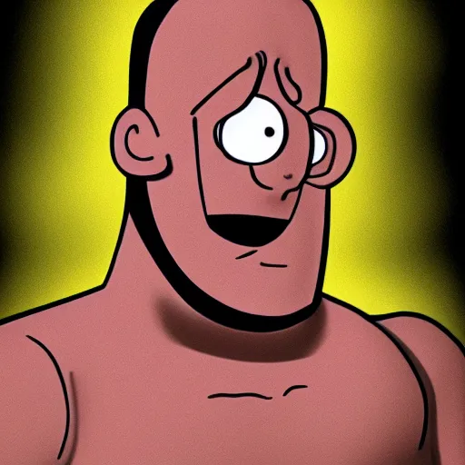 Image similar to muscle man from The Regular Show, portrait photo, realistic