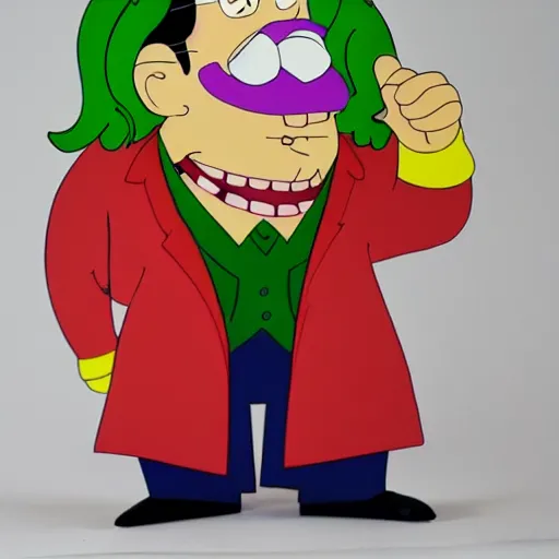 Image similar to The joker in family guy, authentic style, very intricate, very detailed,