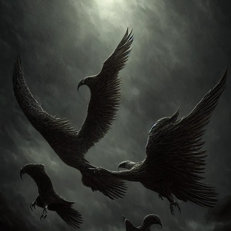 Image similar to epic professional digital art of winged smooth bodied avians, moody atmospheric lighting, painted, intricate, detailed, foreboding, by leesha hannigan, wayne haag, reyna rochin, ignacio fernandez rios, mark ryden, iris van herpen,, epic, stunning, gorgeous, much wow, cinematic, masterpiece.