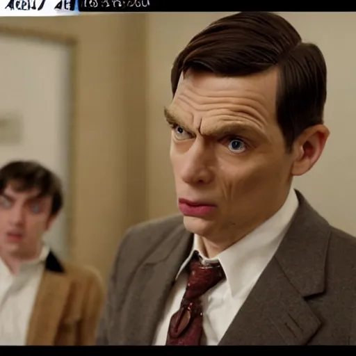 Image similar to Live Action Still of Jerma985 in a Mr. Bean film, real life, hyperrealistic, ultra realistic, realistic, highly detailed, epic, HD quality, 8k resolution, body and headshot, film still