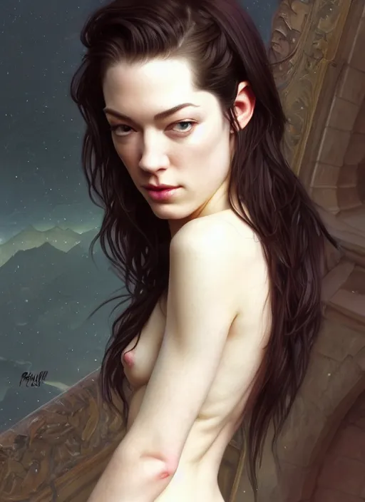 Prompt: stoya sansan suicide realistic,, surealism, aesthetic, shiny, fantasy, intricate, elegant, extremely higly detailed, digital painting, artstation, body symmetrical anatomy, baroque, concept art, photoshop, krita, smooth, sharp focus, full body focus, illustration, digital painting, art by artgerm and greg rutkowski and alphonse mucha