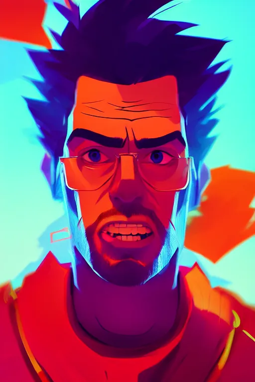 Prompt: concept art by jama jurabaev, cel shaded, cinematic shot, trending on artstation, high quality, brush stroke, hyperspace, vibrant colors, portrait of rick sanchez