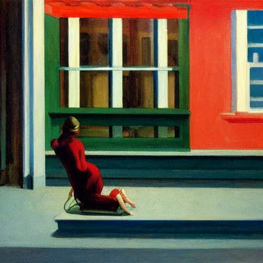 Prompt: painting by edward hopper