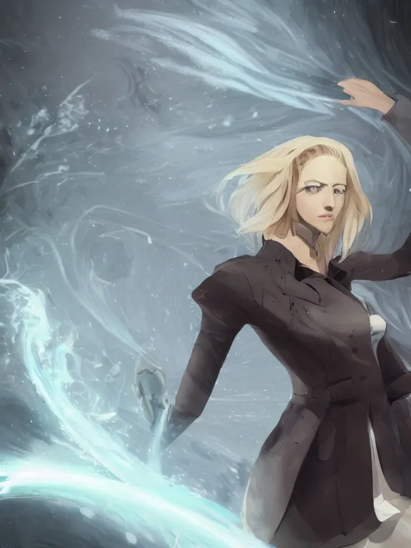 Image similar to illustration of annie leonhart inside arcane universe wearing an elegant tailcoat, au naturel, hyper detailed, digital art, trending in artstation, arcane league of legends, cinematic lighting, studio quality, smooth render, unreal engine 5 rendered, octane rendered, concept art, smooth, sharp focus, illustration, art by lise deharme and james c. christensen