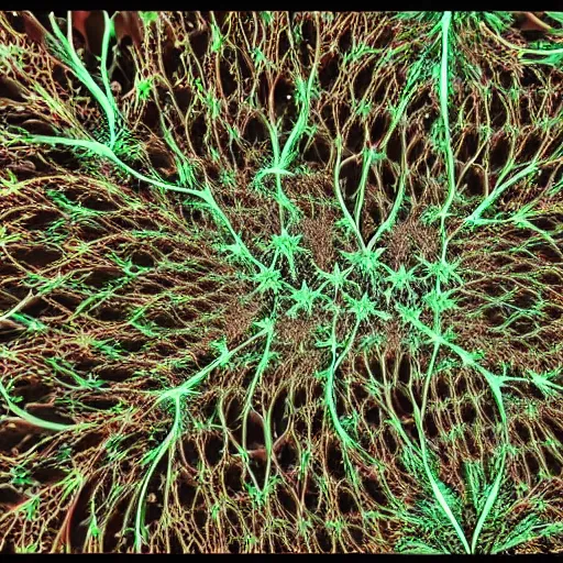 Prompt: extremely detailed binary fractal tree visualised 8k