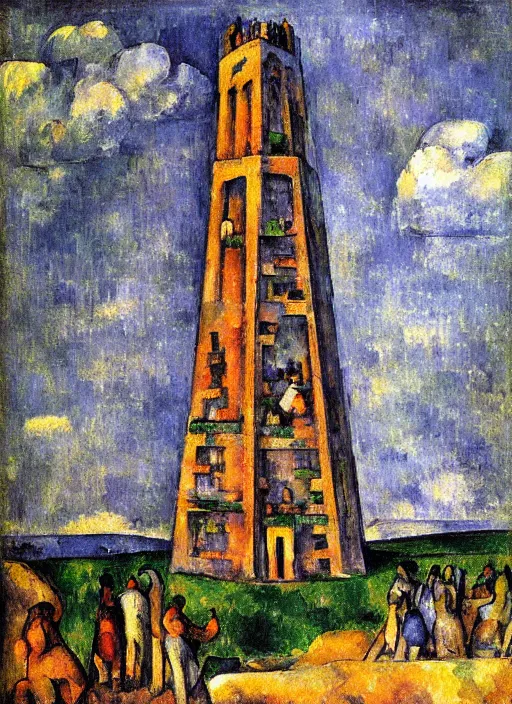 Image similar to the babel tower by paul cezanne