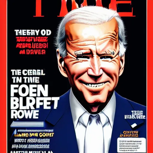 Prompt: cover of time magazine featuring female joe biden