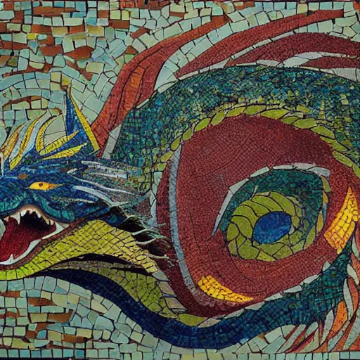 Image similar to mosaic dragon by dr. surrealism
