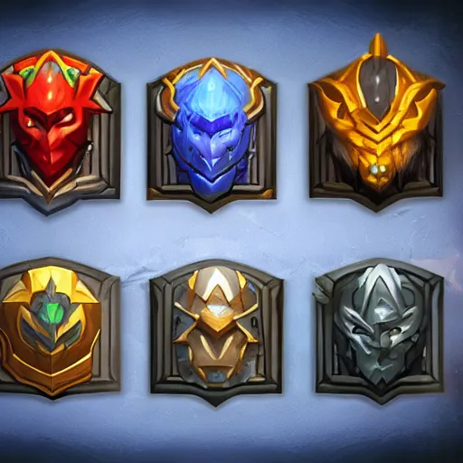 Prompt: complete icon set for a Blizzard Warcraft game