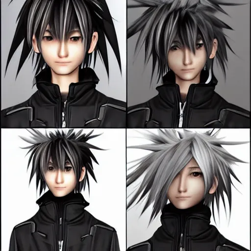 Prompt: a typical tetsuya nomura character design