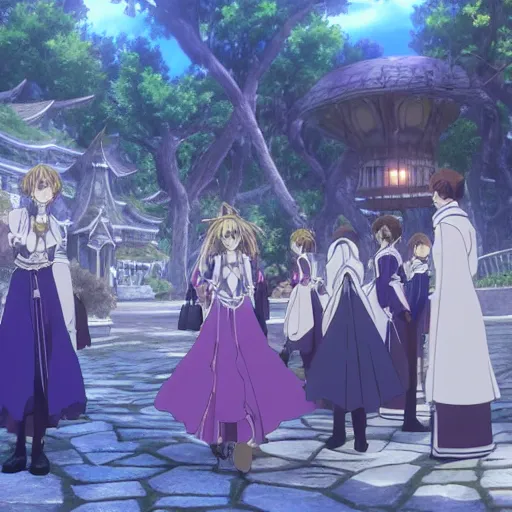 Prompt: a still of silvermoon city, in violet evergarden ( 2 0 1 8 )