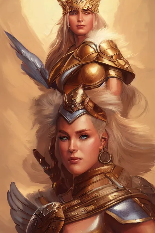 Image similar to amazon valkyrie athena, d & d, fantasy, portrait, highly detailed, headshot, digital painting, trending on artstation, concept art, sharp focus, illustration, art by artgerm and greg rutkowski and magali villeneuve