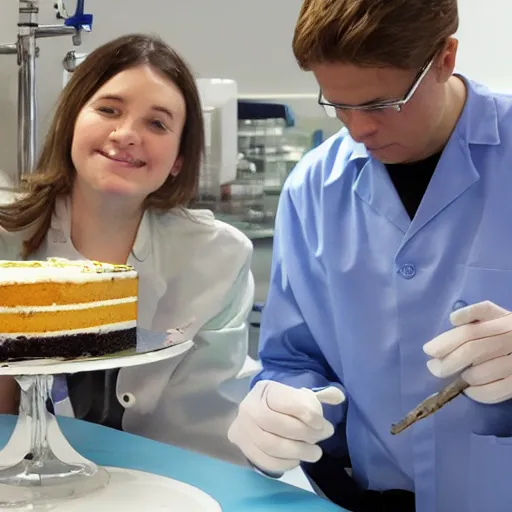 Image similar to a cake with a laboratory technician