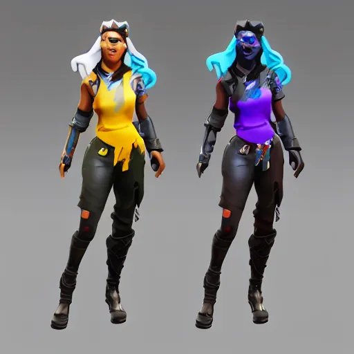 Prompt: fortnite skin models angel and heaven style concept art skin model, 3d models