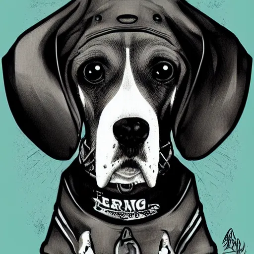 Image similar to a t shirt design of a beagle king by art germ