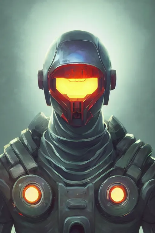 Image similar to epic mask helmet robot ninja portrait stylized as fornite style game design fanart by concept artist gervasio canda, behance hd by jesper ejsing, by rhads, makoto shinkai and lois van baarle, ilya kuvshinov, rossdraws global illumination radiating a glowing aura global illumination ray tracing hdr render in unreal engine 5