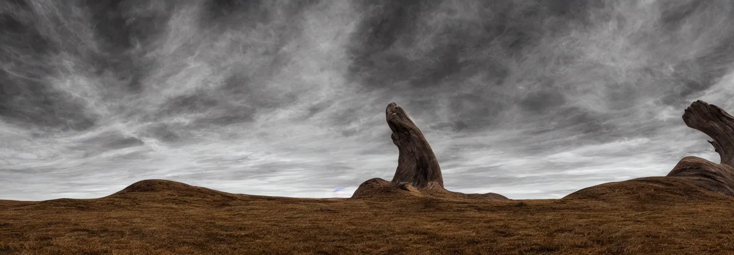 Image similar to photo of a surreal oddly-shaped landscape