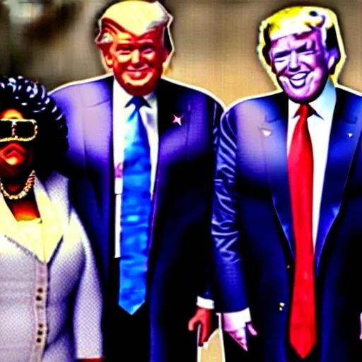 Image similar to “ madea real life picture with joe biden and donald trump on either side ”